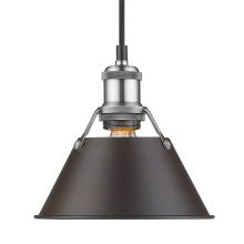 Golden 3306-S PW-RBZ - Yep by Golden Lighting Orwell 1-light 8in Pendant in Pewter and Rubbed Bronze shade